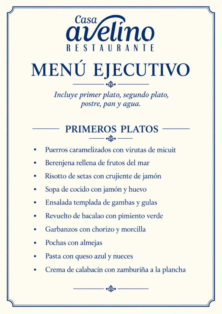 menu ejecutivo