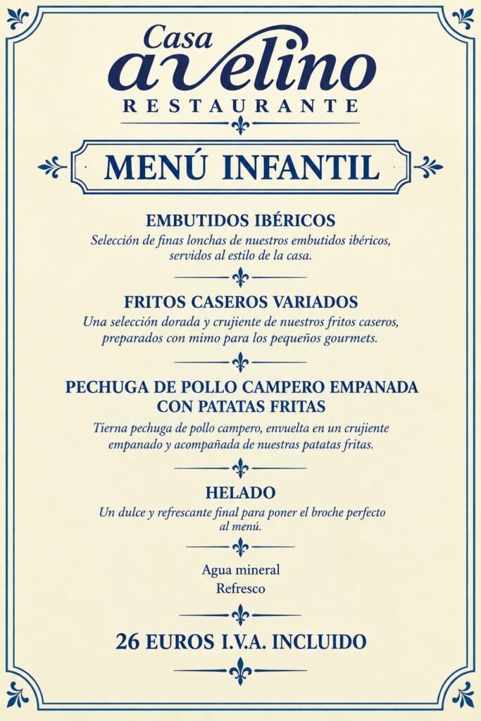 menu infantil