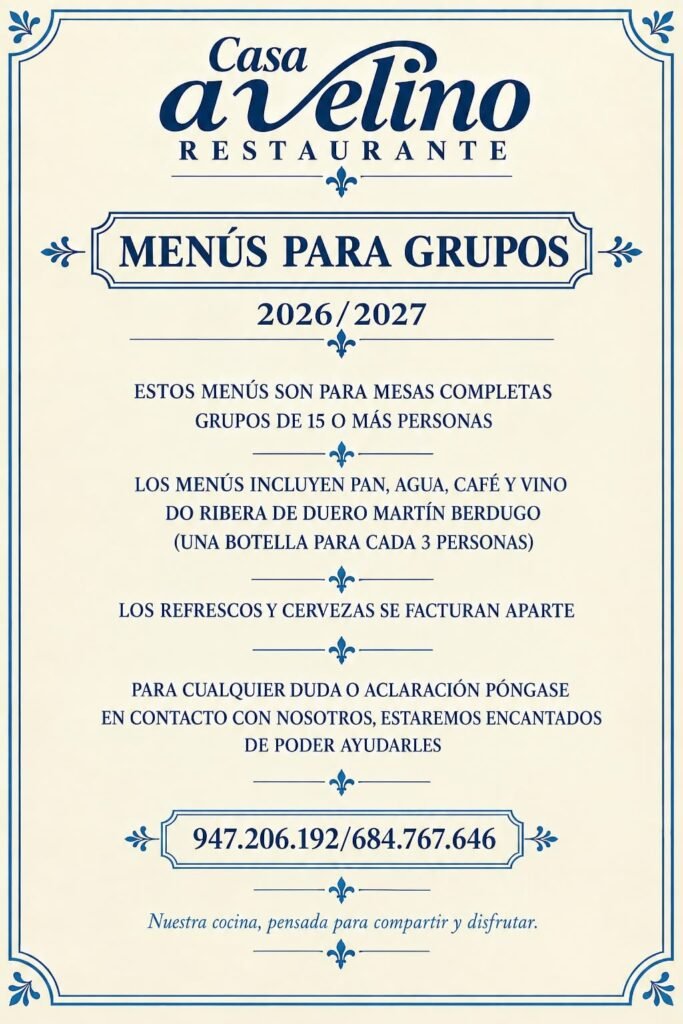 menus para grupos